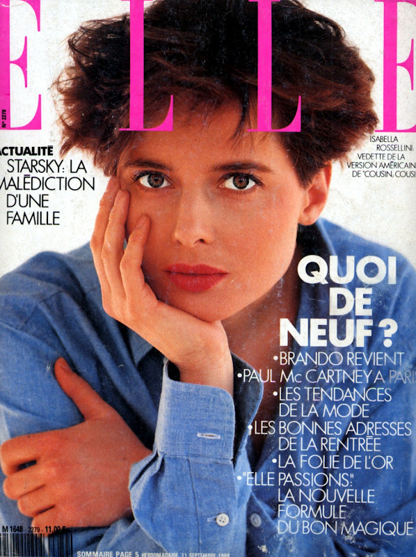 Isabella Rossellini for Elle France September 1989
