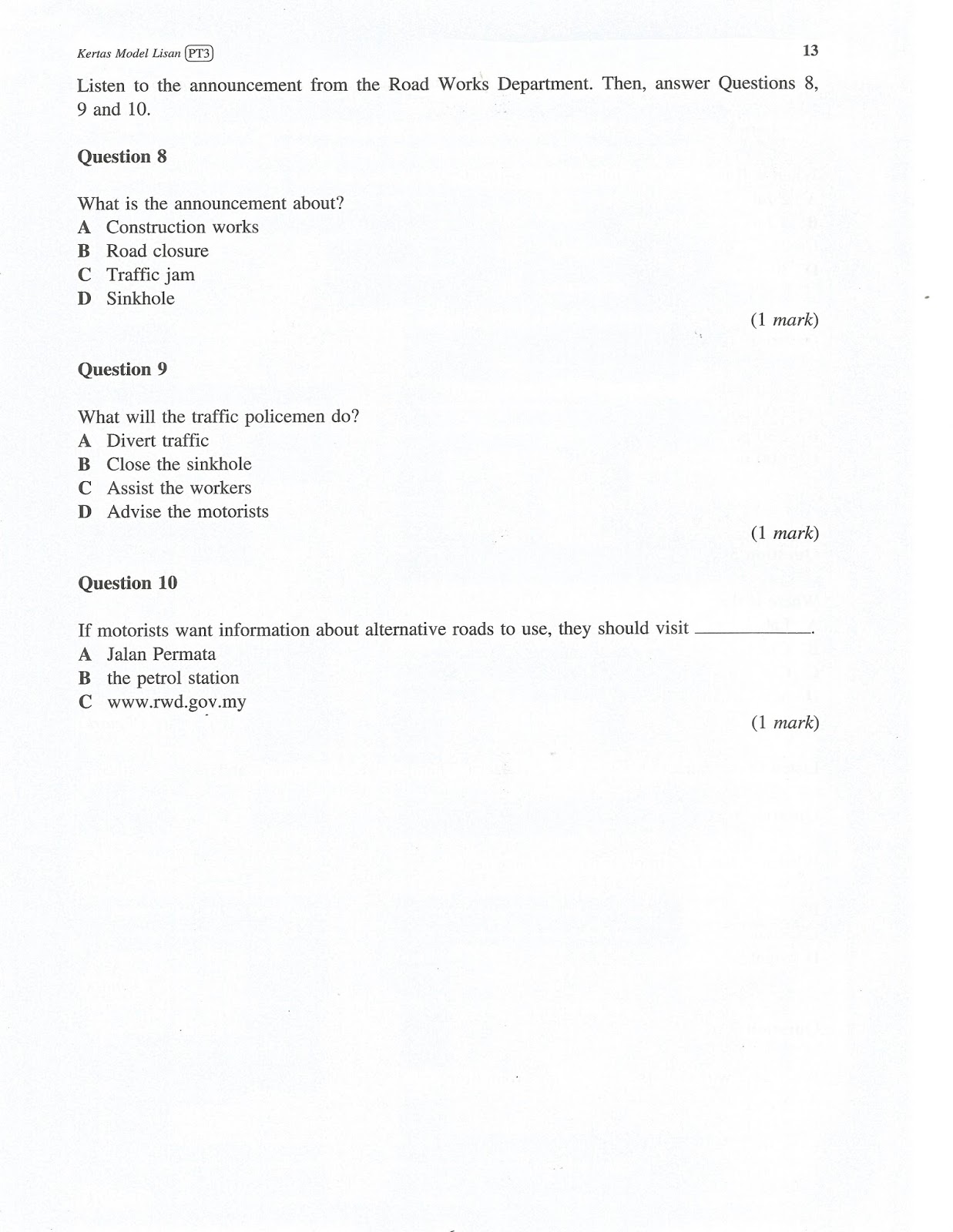 PonPonProduction: PT3 Oral Test Example Question