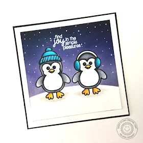 Sunny Studio Stamps Bundled Up Penguin Winter Holiday Christmas Card by Melissa Bowden.