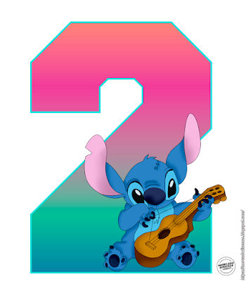 el numero dos presenta una criatura azul animada tocando una guitarra en la parte inferior con fondo rosa con azul degradado.