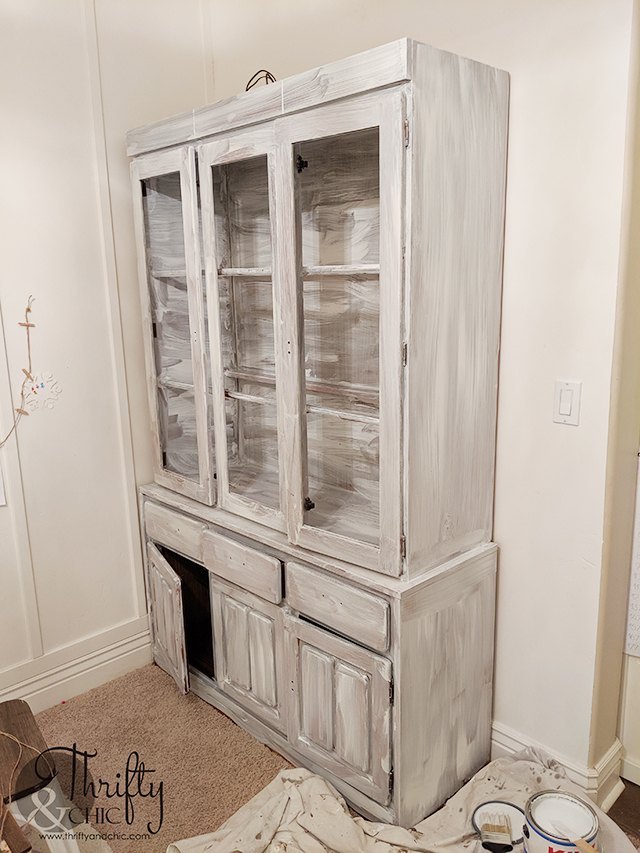 How to remove smoke smell from furniture. China cabinet makeover. Farmhouse china cabinet. China cabinet decorating ideas. China cabinet display.