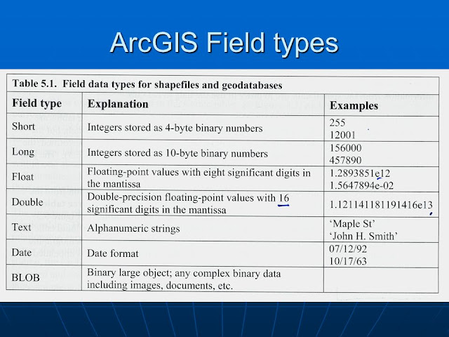 Geodatabase field data types