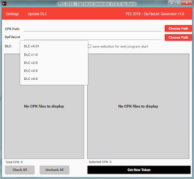 PES 2018 DpFileList Generator v1.1 + DLC 4.01 by Baris ( Online Required )