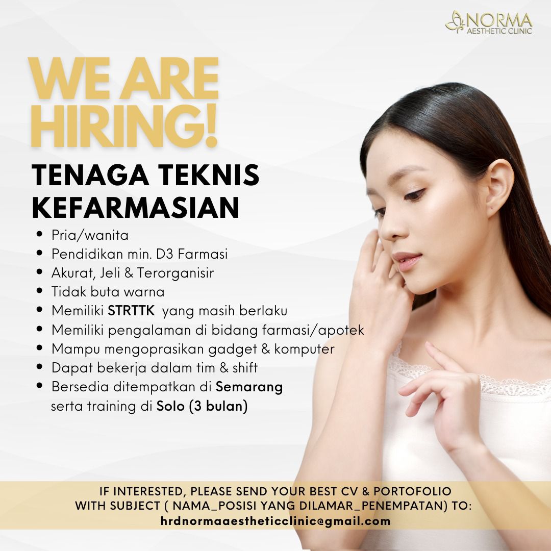 Loker Bulan Mei 2024 di Norma Aesthetic Clinic Semarang