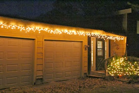 Christmas house lights at night