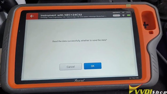 VVDI Key Tool Plus Read VW NEC+24C32 Cluster 7