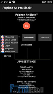 Cara Terbaru Internet Gratis di Android Menggunakan Psiphon A+ Pro Black