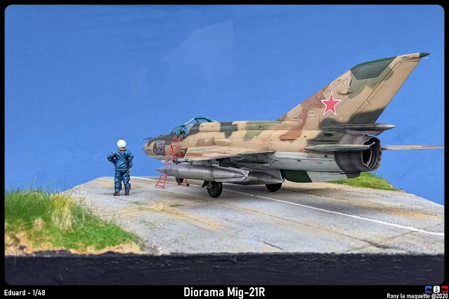 Diorama, Mig-21R Eduard au 1/48.