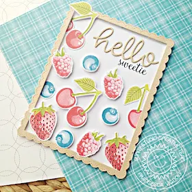 Sunny Studio Stamps: Berry Bliss Single Color Ink Technique Card by Franci Vignoli