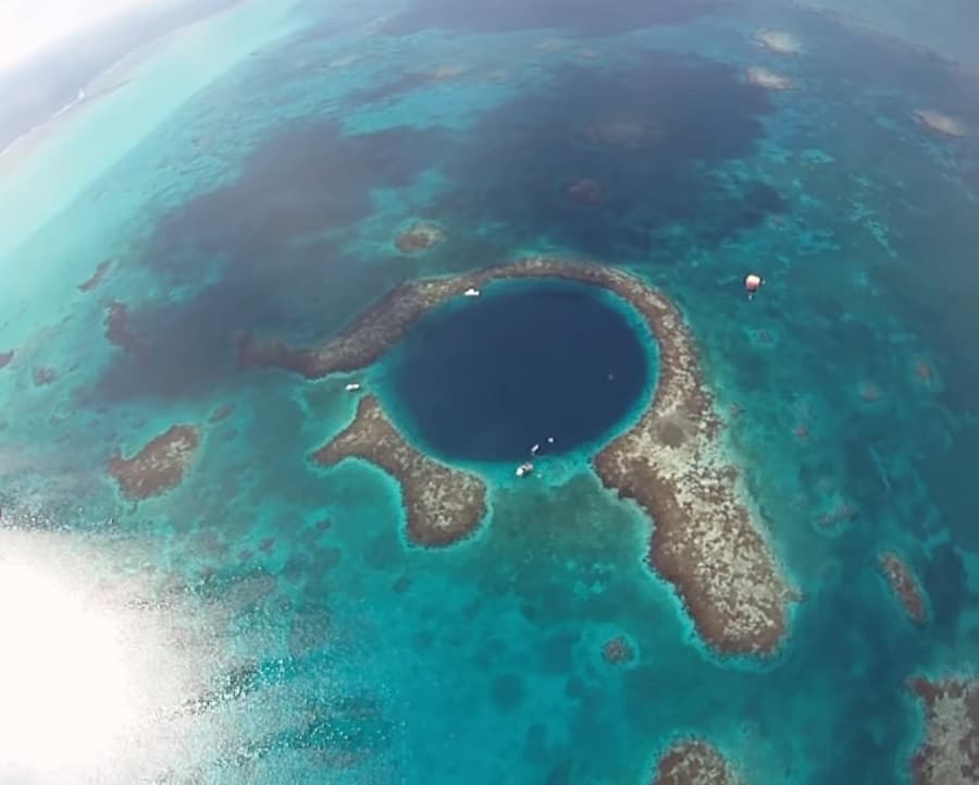 The Great Blue Hole - A Massive Underwater Sinkhole Off The Coast Of Belize