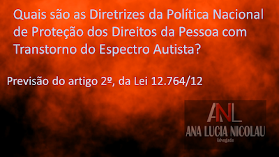 Quais são as Diretrizes da Política Nacional de Proteção dos Direitos da Pessoa com Transtorno do Espectro Autista?