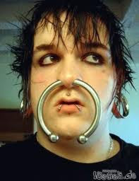 Men with Big Rings Extreme Nose Piercing