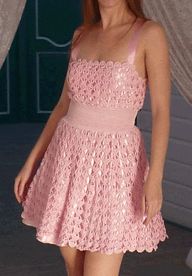 Платье крючком по мотивам D&G Перо Ангела