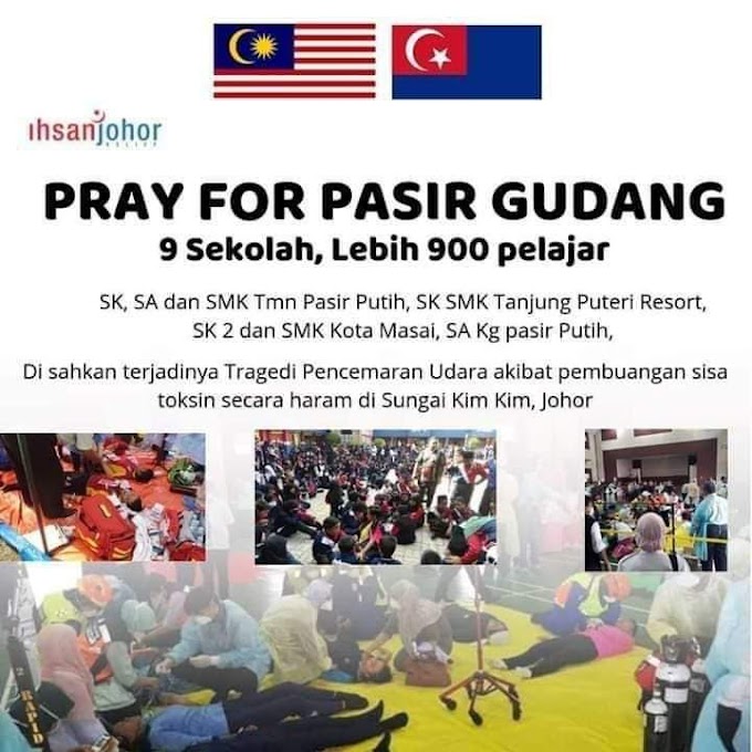 #prayforpasirgudang | Musibah Udara Tercemar Akibat Pembuangan Sisa Toksik di Sungai