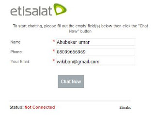 how to chat with etisalat customer care lively