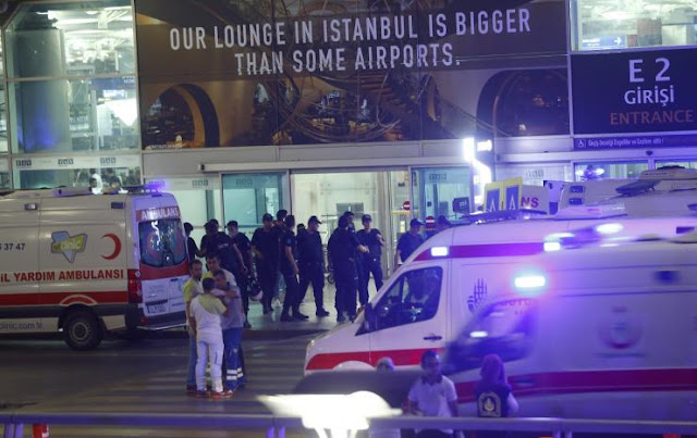 Istanbul Ataturk, Turkey, following a blast