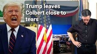 Donald trump leaves late night show host stephen colbert choked to tears over election rigging