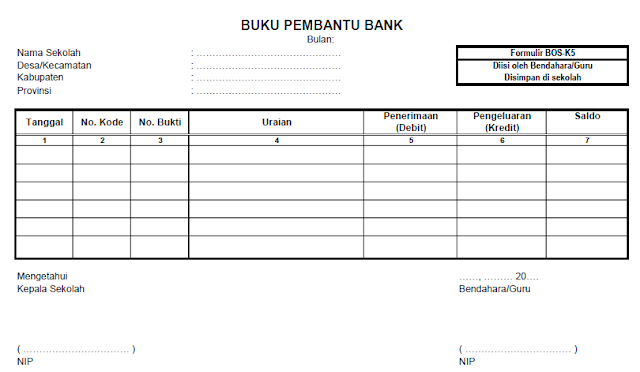 format buku pembantu bank bos k5