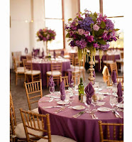 Sophisticated Purple Wedding Table Decorations