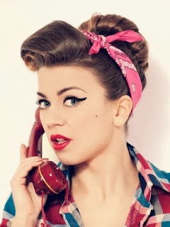 Pin up hairstyles for short hair with bandana