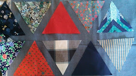 Clothing memory quilt - triangles with sashing