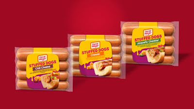 Three flavors of Oscar Mayer Stuffed Dogs.