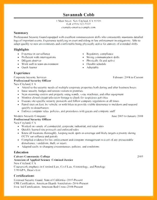 security guard resume example security guard template security guard resume job description 2019