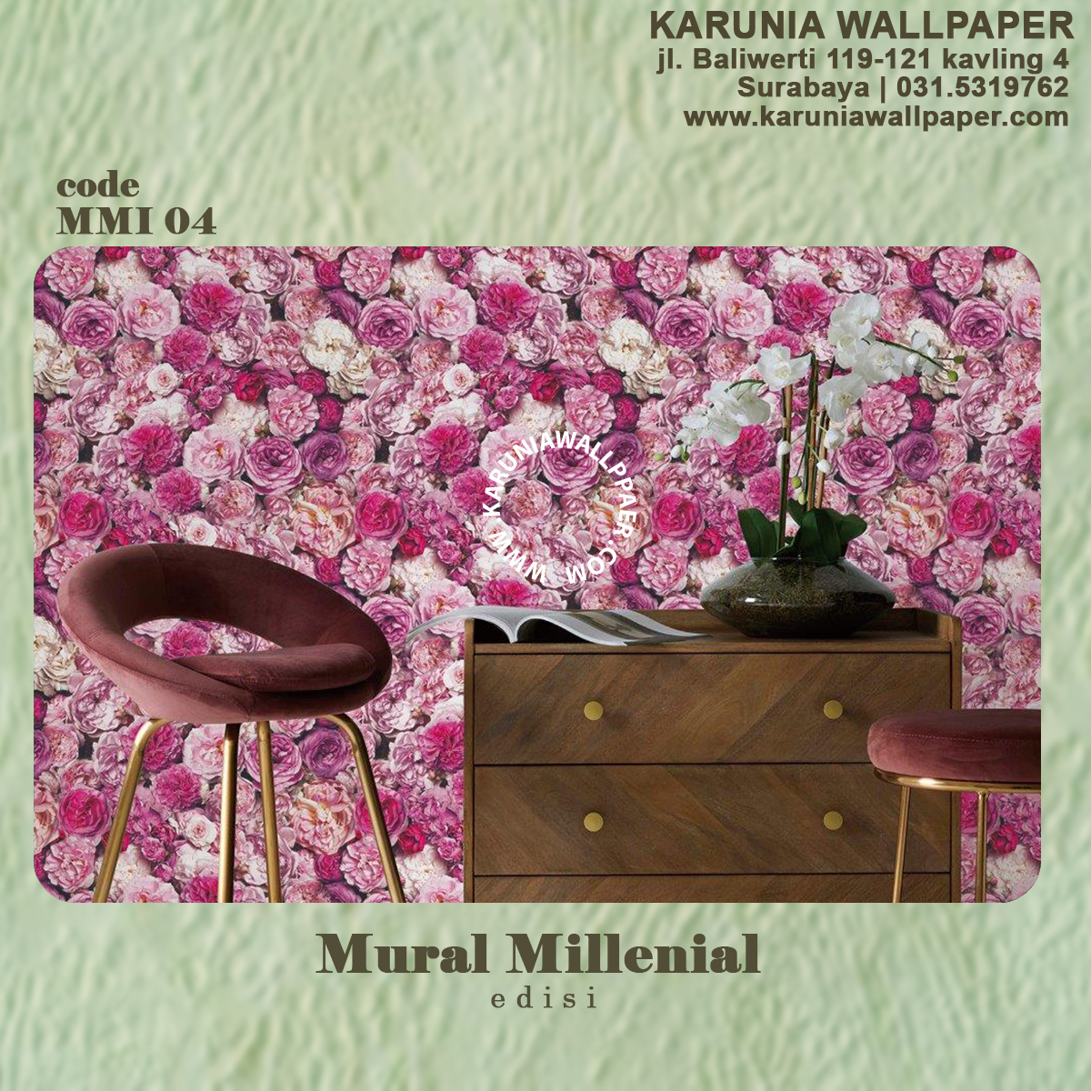 jual wallpaper bunga mawar