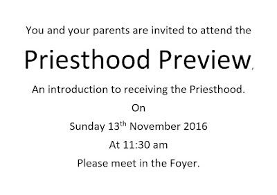 Priesthood Preview invite