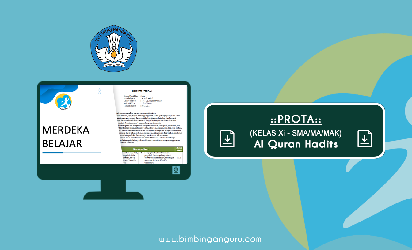 Prota Al Quran Hadits Kelas XI K13 Revisi, Edisi Th 2022/2023