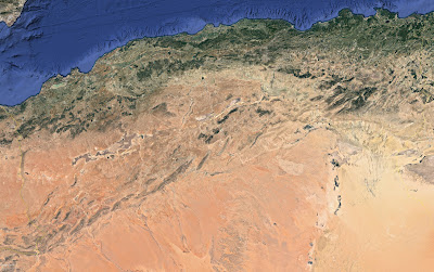 Le nord de l'Algérie sur Google Earth