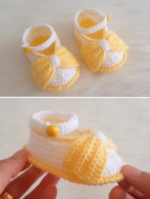 Crochet Fast and Comfortable Baby Girl Shoes