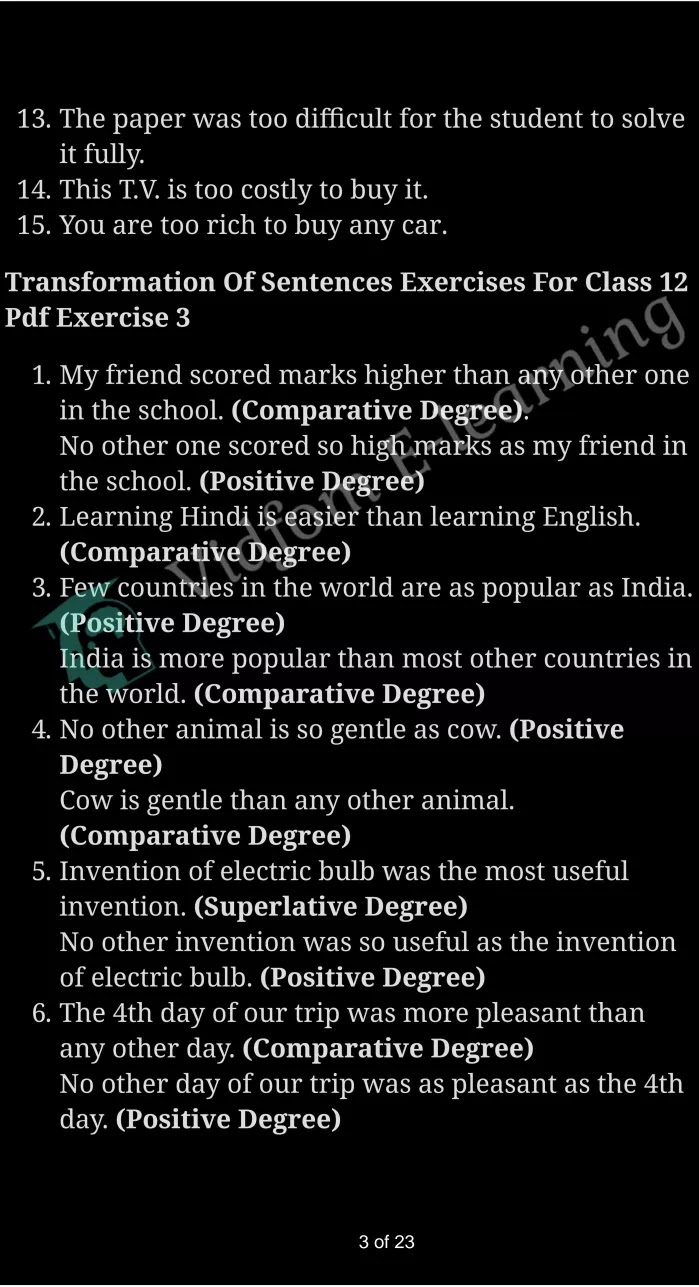 कक्षा 12 अंग्रेज़ी  के नोट्स  हिंदी में एनसीईआरटी समाधान,     class 12 English Grammar Chapter 3 Transformation of Sentences,   class 12 English Grammar Chapter 3 Transformation of Sentences ncert solutions in Hindi,   class 12 English Grammar Chapter 3 Transformation of Sentences notes in hindi,   class 12 English Grammar Chapter 3 Transformation of Sentences question answer,   class 12 English Grammar Chapter 3 Transformation of Sentences notes,   class 12 English Grammar Chapter 3 Transformation of Sentences class 12 English Grammar Chapter 3 Transformation of Sentences in  hindi,    class 12 English Grammar Chapter 3 Transformation of Sentences important questions in  hindi,   class 12 English Grammar Chapter 3 Transformation of Sentences notes in hindi,    class 12 English Grammar Chapter 3 Transformation of Sentences test,   class 12 English Grammar Chapter 3 Transformation of Sentences pdf,   class 12 English Grammar Chapter 3 Transformation of Sentences notes pdf,   class 12 English Grammar Chapter 3 Transformation of Sentences exercise solutions,   class 12 English Grammar Chapter 3 Transformation of Sentences notes study rankers,   class 12 English Grammar Chapter 3 Transformation of Sentences notes,    class 12 English Grammar Chapter 3 Transformation of Sentences  class 12  notes pdf,   class 12 English Grammar Chapter 3 Transformation of Sentences class 12  notes  ncert,   class 12 English Grammar Chapter 3 Transformation of Sentences class 12 pdf,   class 12 English Grammar Chapter 3 Transformation of Sentences  book,   class 12 English Grammar Chapter 3 Transformation of Sentences quiz class 12  ,    10  th class 12 English Grammar Chapter 3 Transformation of Sentences  book up board,   up board 10  th class 12 English Grammar Chapter 3 Transformation of Sentences notes,  class 12 English,   class 12 English ncert solutions in Hindi,   class 12 English notes in hindi,   class 12 English question answer,   class 12 English notes,  class 12 English class 12 English Grammar Chapter 3 Transformation of Sentences in  hindi,    class 12 English important questions in  hindi,   class 12 English notes in hindi,    class 12 English test,  class 12 English class 12 English Grammar Chapter 3 Transformation of Sentences pdf,   class 12 English notes pdf,   class 12 English exercise solutions,   class 12 English,  class 12 English notes study rankers,   class 12 English notes,  class 12 English notes,   class 12 English  class 12  notes pdf,   class 12 English class 12  notes  ncert,   class 12 English class 12 pdf,   class 12 English  book,  class 12 English quiz class 12  ,  10  th class 12 English    book up board,    up board 10  th class 12 English notes,     कक्षा 12   हिंदी के नोट्स  हिंदी में, अंग्रेज़ी हिंदी में  कक्षा 12 नोट्स pdf,    अंग्रेज़ी हिंदी में  कक्षा 12 नोट्स 2021 ncert,   अंग्रेज़ी हिंदी  कक्षा 12 pdf,   अंग्रेज़ी हिंदी में  पुस्तक,   अंग्रेज़ी हिंदी में की बुक,   अंग्रेज़ी हिंदी में  प्रश्नोत्तरी class 12 ,  बिहार बोर्ड   पुस्तक 12वीं हिंदी नोट्स,    अंग्रेज़ी कक्षा 12 नोट्स 2021 ncert,   अंग्रेज़ी  कक्षा 12 pdf,   अंग्रेज़ी  पुस्तक,   अंग्रेज़ी  प्रश्नोत्तरी class 12, कक्षा 12 अंग्रेज़ी,  कक्षा 12 अंग्रेज़ी  के नोट्स हिंदी में,  कक्षा 12 का हिंदी का प्रश्न उत्तर,  कक्षा 12 अंग्रेज़ी  के नोट्स,  10 कक्षा हिंदी 2021  हिंदी में, कक्षा 12 अंग्रेज़ी  हिंदी में,  कक्षा 12 अंग्रेज़ी  महत्वपूर्ण प्रश्न हिंदी में, कक्षा 12 अंग्रेज़ी  नोट्स  हिंदी में,