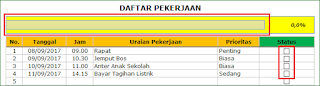 Excel To Do List / Ceklist Daftar Pekerjaan Excel