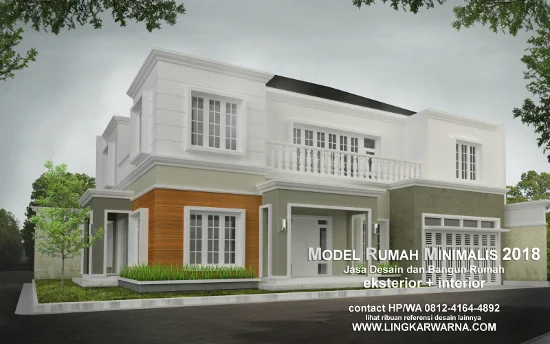 Lingkar Warna Desain Rumah Sudut Minimalis Luas 442 M2 6 Kamar Tidur 2 Lantai Musholah