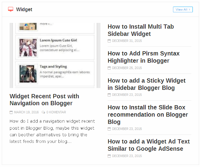 How to Add Widget Recent Post by Label in Blogger Blog