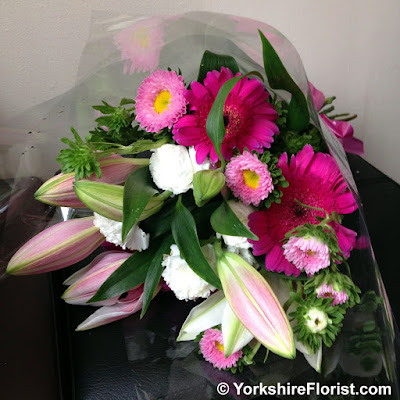  Pink hand tied bouquet