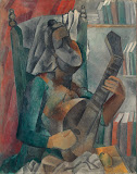 Woman with a Mandolin by Pablo Picasso - Abstract Art Paintings from Hermitage Museum