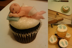 View Footprint Baby Shower Cupcakes