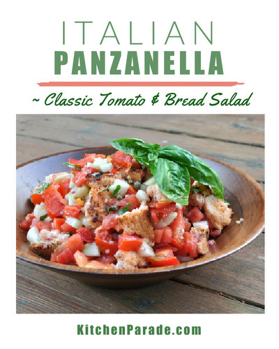 Panzanella (Classic Italian Tomato Salad) ♥ KitchenParade.com, the classic recipe for Italian tomato and bread salad. Worthy of an occasion.