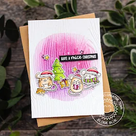 Sunny Studio Stamps: Merry Mice Embossing Folders Christmas Card by Eloise Blue