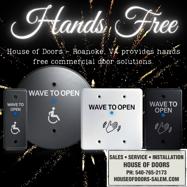 Hands free commercial door hardware