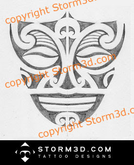 maori mask logo tattoo design tiki ta moko