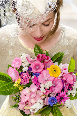 Novia con vestido vintage