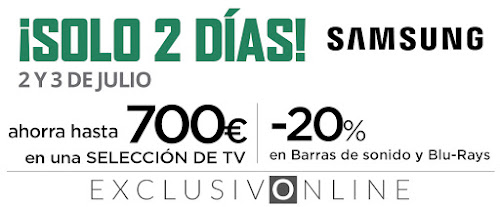 Mejores ofertas promo ¡Solo 2 días Samsung! de El Corte Inglés