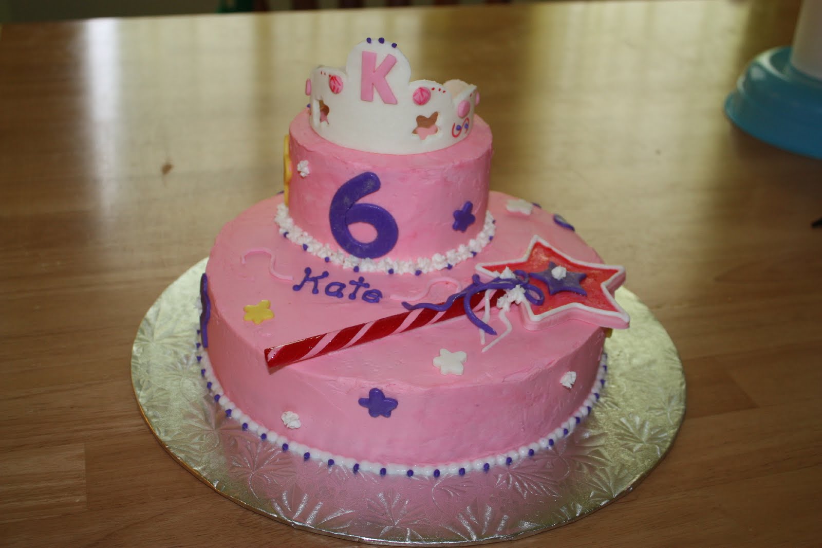 Birthday cake for 6 year old girl. Dome shape cake made ...