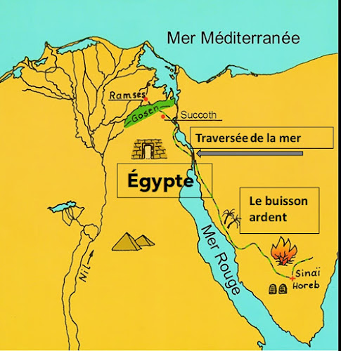 carte la Pâque sortie d'Egypte