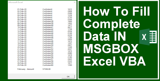 How to  Get Complete Data In to Msgbox Excel VBA