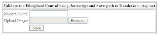 Validate Fileupload Control in Asp.net using Javascript