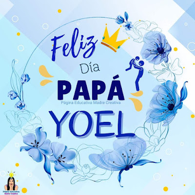 Solapín Feliz Día del Padre - Nombre Yoel para imprimir gratis